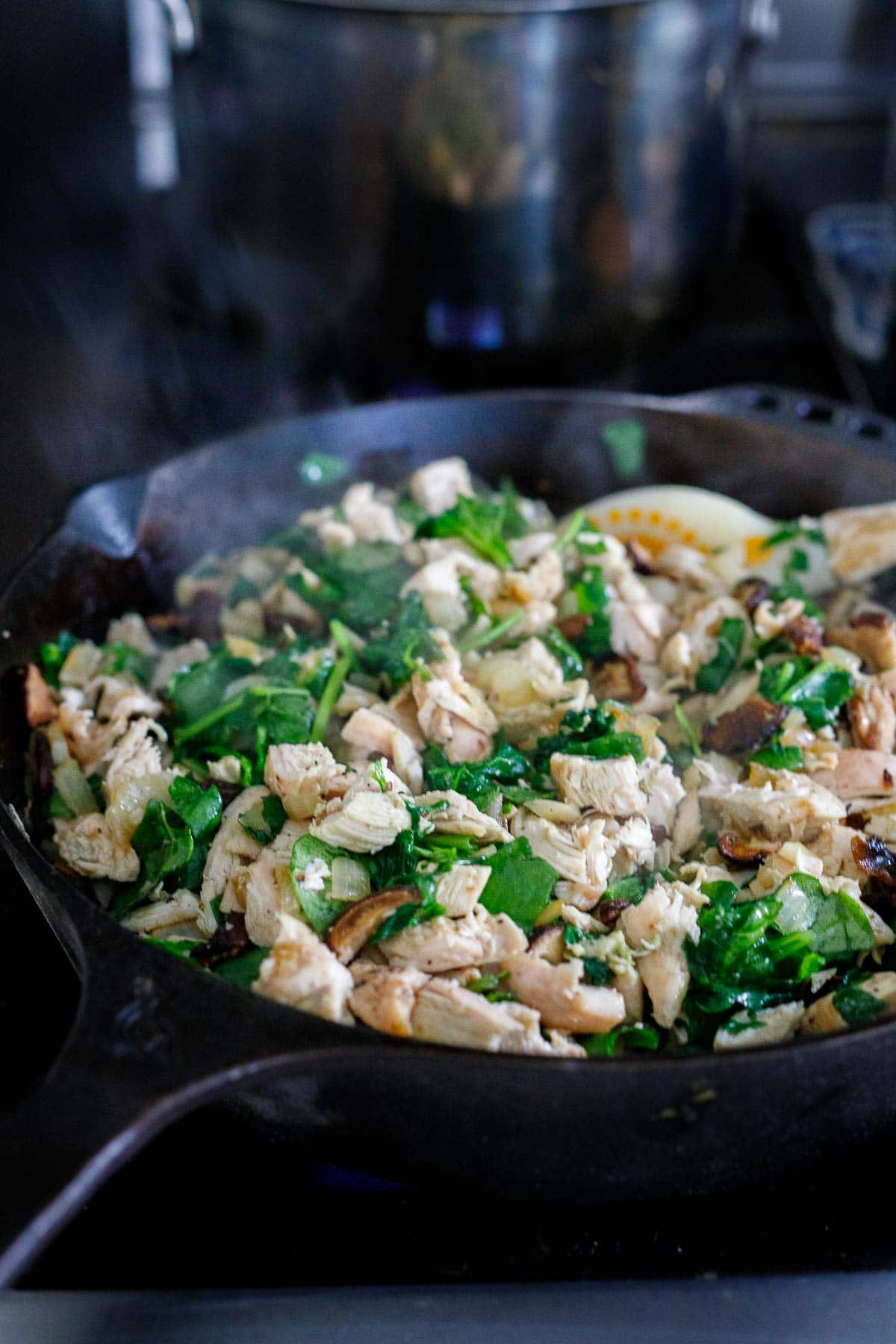 cooking the filling.