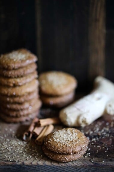 Chewy Triple Ginger Cookies | www.feastingathome.com