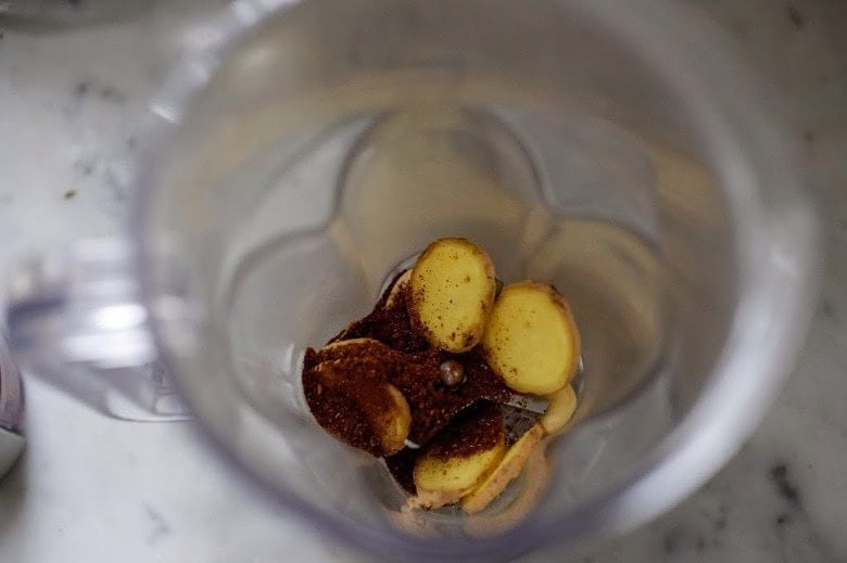 marinade ingredients in a blender
