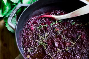 lentil and beet stew