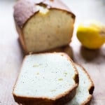 slicing lemon cake.
