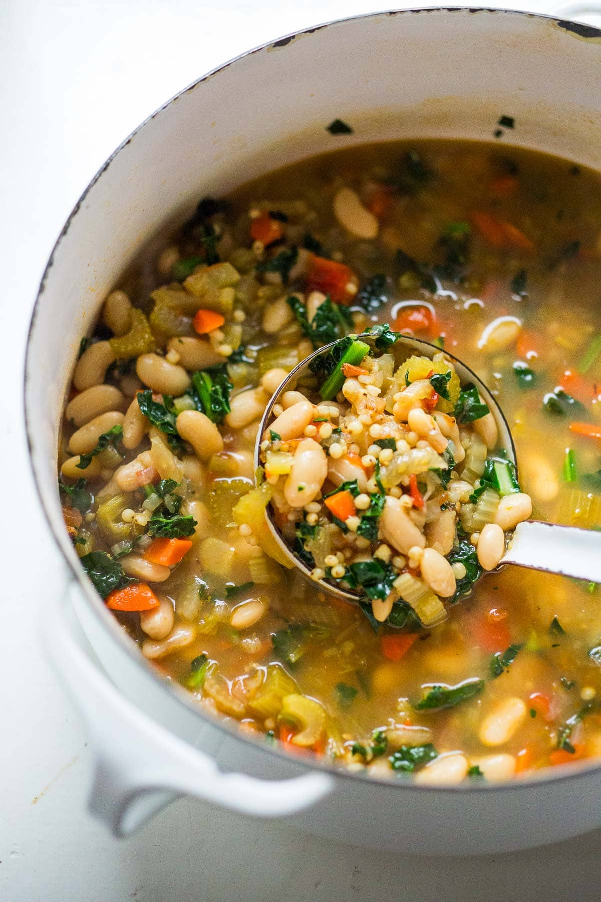 Looking for delicious Sorghum recipes? Look no further! This ancient grain is healthy and lovely in this Tuscan-style Sorghum Soup with Cannellini beans! Vegan and gluten-free.