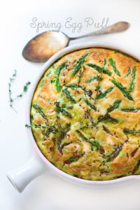 Spring Egg Puff with Asparagus ...an easy baked egg dish! | www.feastingathome.com