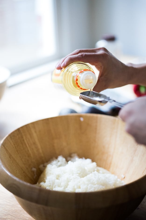 Seasoning Sushi Rice. 