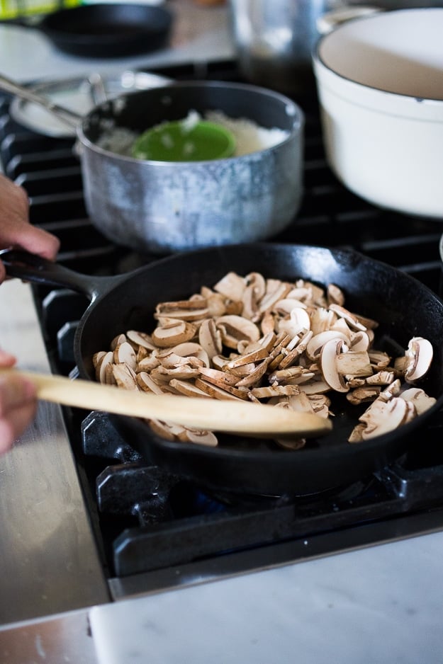 cooking mushrooms. 