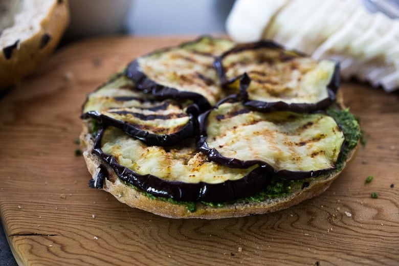 layering the sandwich.