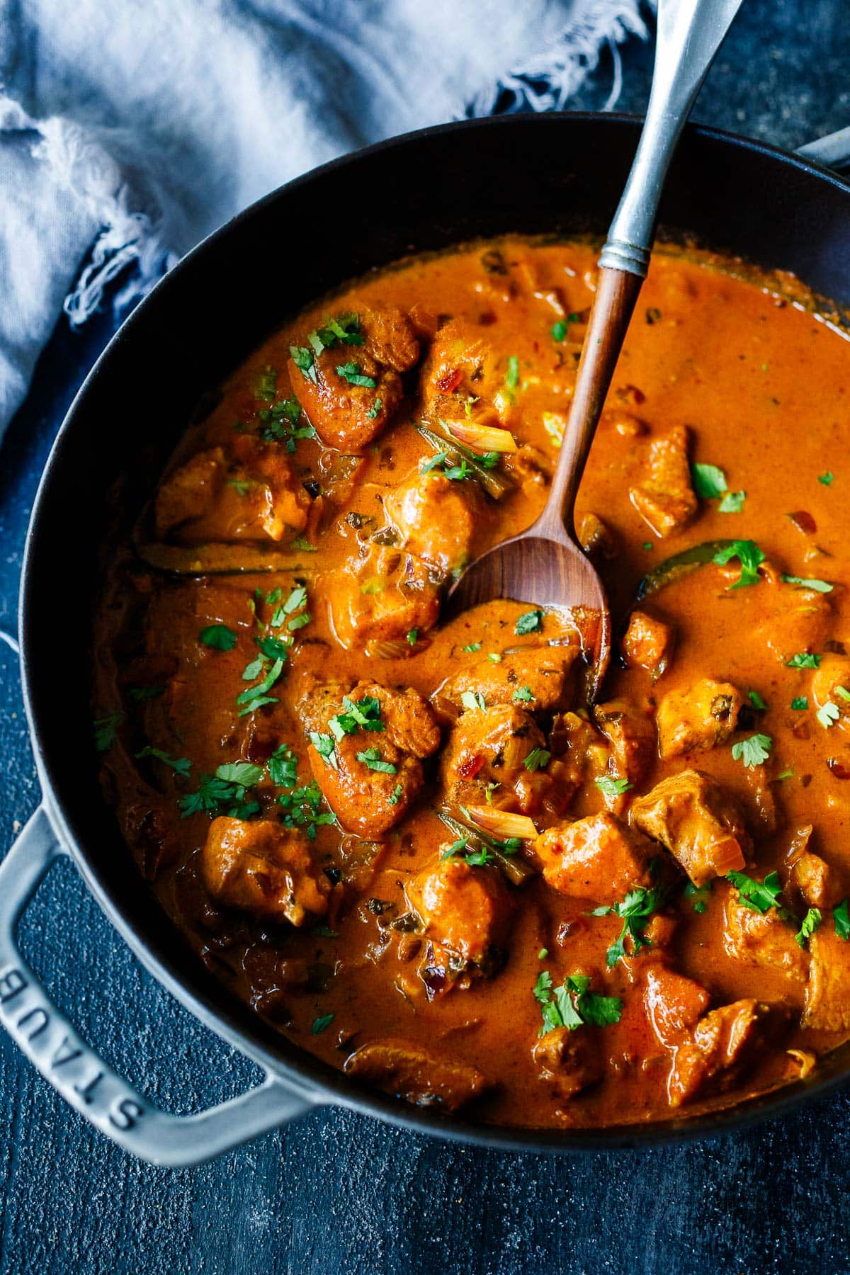 The best recipe for Butter Chicken, (Chicken Makhani) a classic Indian dish made with tender chicken breast in a fragrant spiced tomato curry sauce enriched with ghee. Vegan-adaptable and GF.