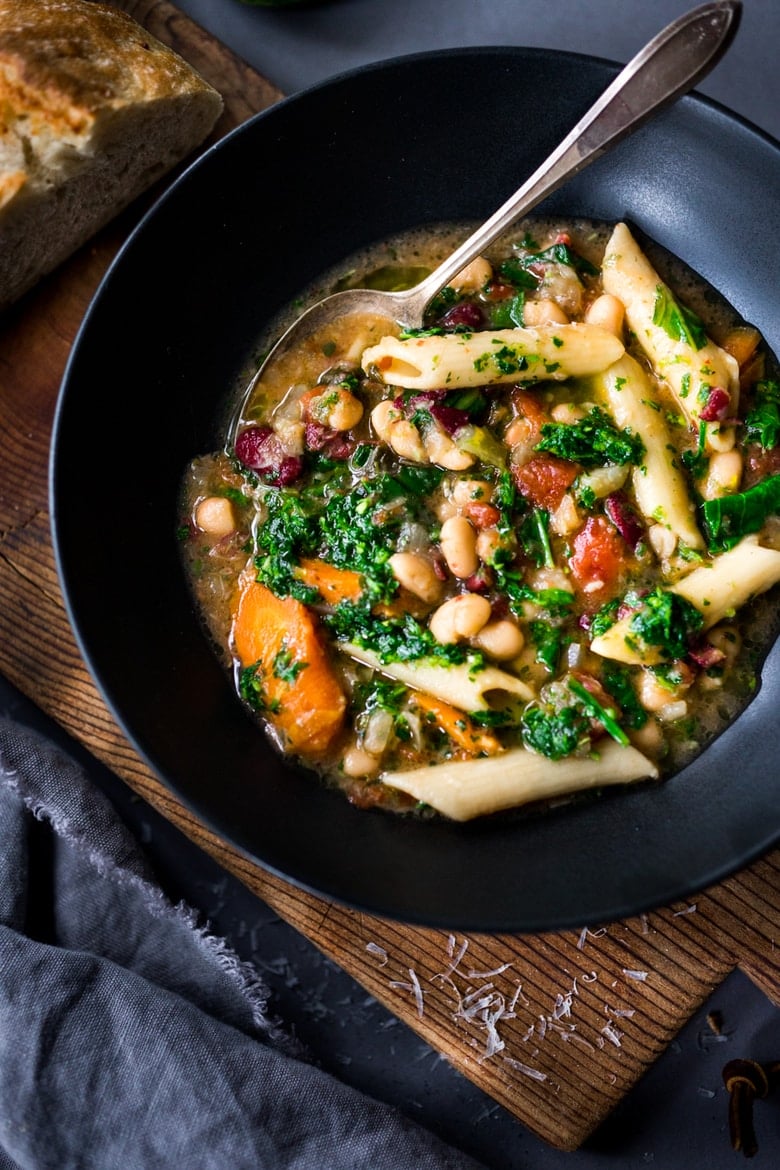 Instant Pot Minestrone Soup - vegan and gluten free adaptable!