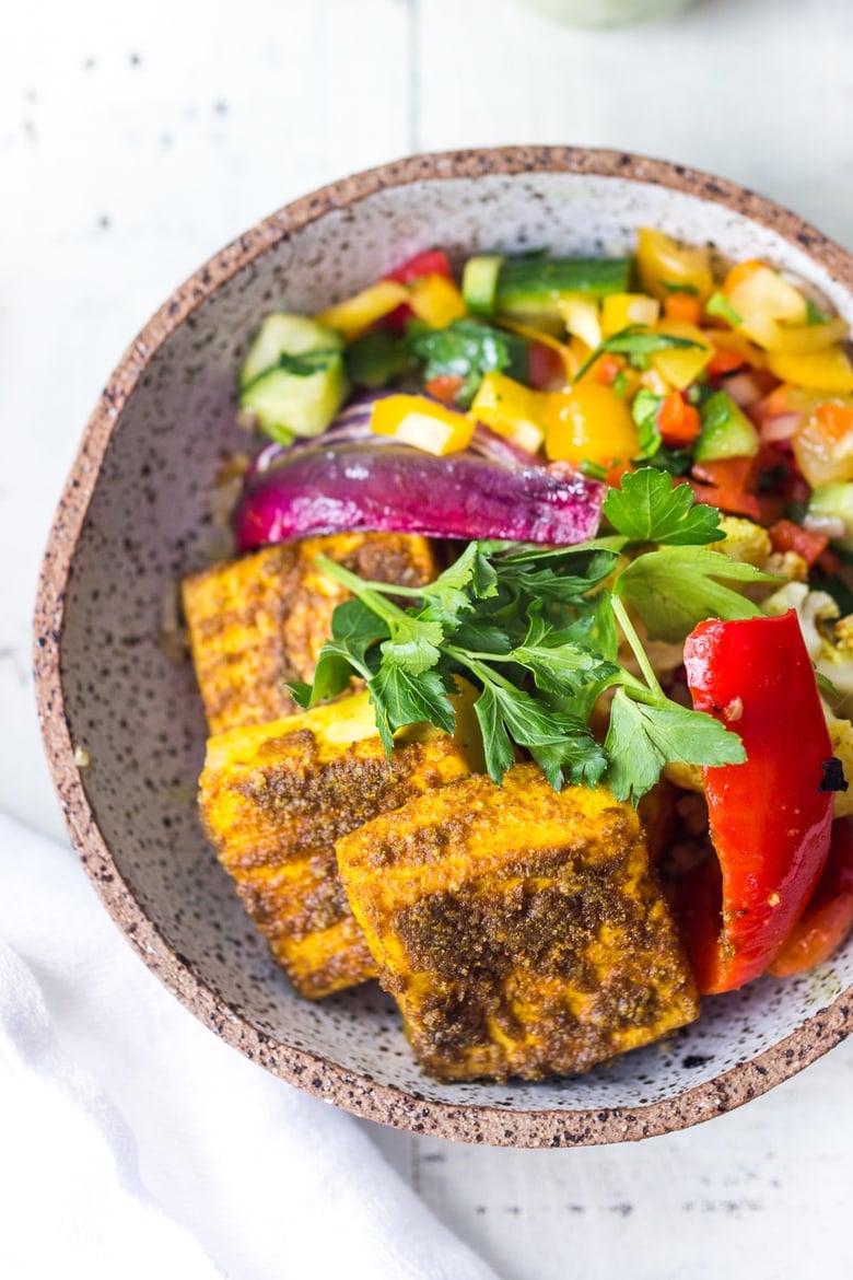Our 20 BEST Buddha Bowls!|Tofu Shawarma Bowls loaded up with healthy veggies, can be made on a sheet-pan. Easy and delicious! #buddhabowl #vegan