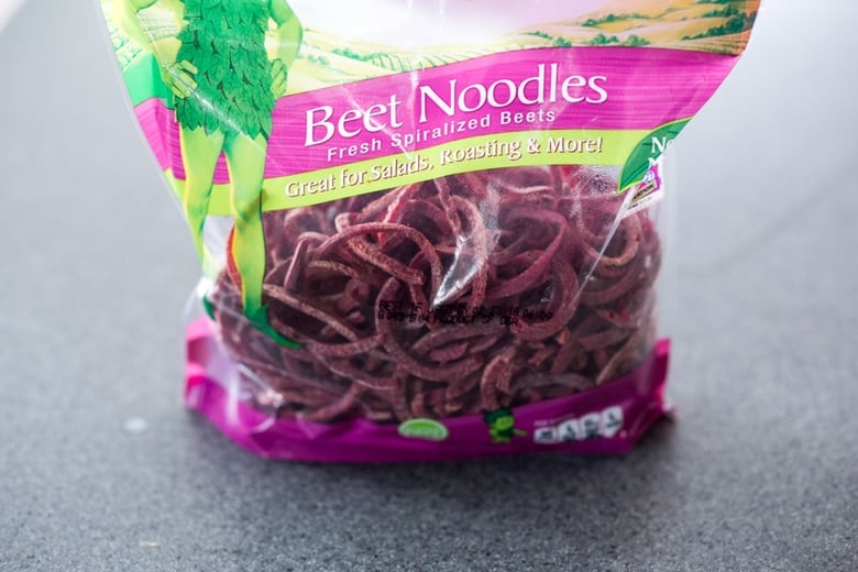 spiralized beets in a bag 