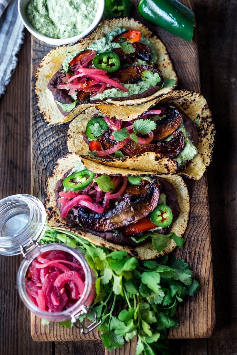 Our Best Vegan Recipes 40 Mouthwatering Vegan Dinners!| Sheet-Pan, Chipotle Portobello Tacos - smoky, spicy and "meaty" - these VEGAN tacos are sure to satisfy even the most diehard meat-lovers! Make them in 30 minutes! | www.feastingathome.com #vegantacos #portobellotacos
