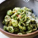 Orecchiette Pasta with Broccoli Sauce - a simple vegetarian pasta dish hailing from Tuscany that is easy to make, healthy and oh so delicious!| #Orecchiette #broccolipasta #orechiettepasta #broccolirecipes #vegetarian #pastarecipes #healthypastarecipes |www.feastingathome.com #feastingathome