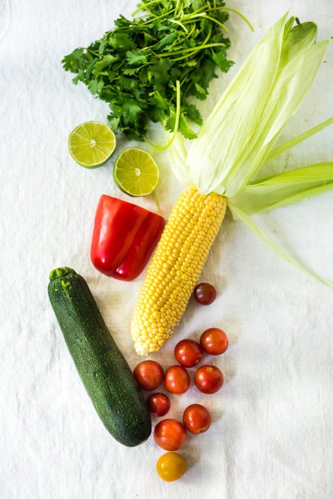 summer pasta salad ingredients.