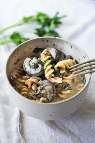 This Mushroom stroganoff can be made in the instant pot or on stovetop.