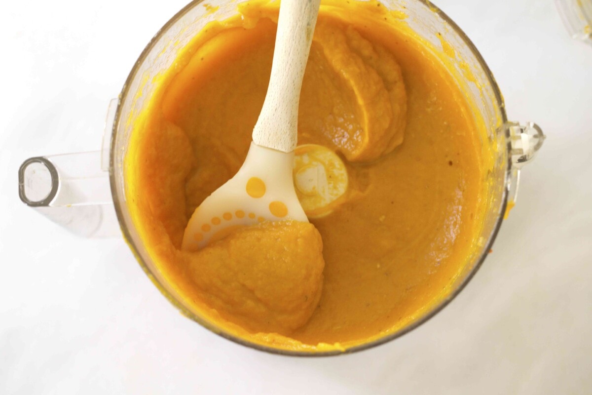 butternut squash puree in a food processor.