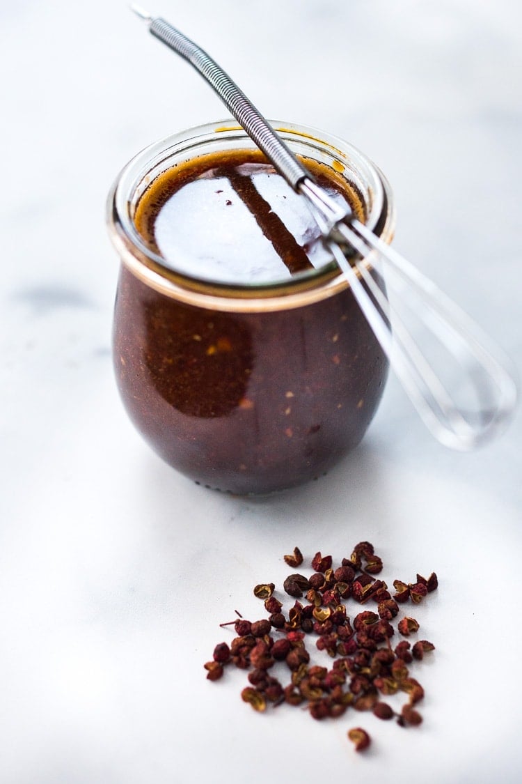 Authentic Szechuan Sauce! Use as easy delicious stir-fry sauce or flavorful marinade - preservative-free, msg free, gluten-free adaptable, vegan and full of amazing flavor! Can be made in 5 minutes! #stirfrysauce #szechuan #sauce #stirfry #chinese #recipe #marinade #szechuansauce #szechuanrecipe