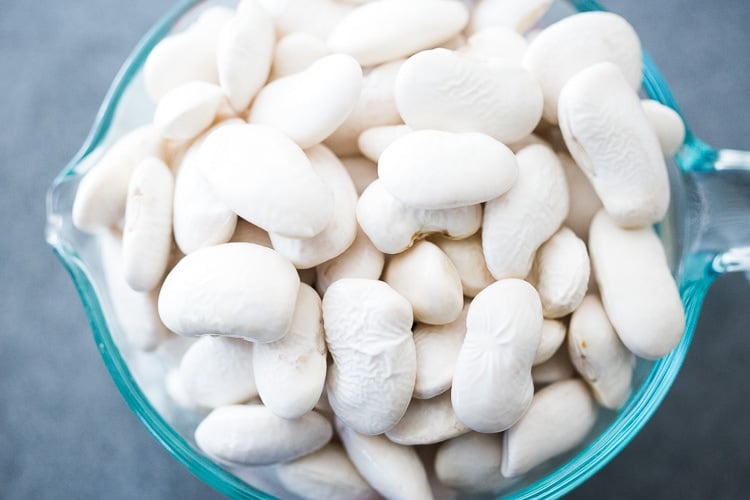 soaking Corona Beans.