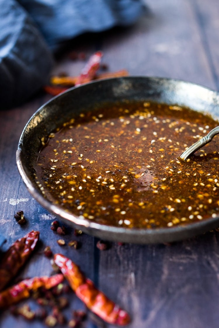 Authentic Szechuan Sauce! Use as easy delicious stir-fry sauce or flavorful marinade - preservative-free, msg free, gluten-free adaptable, vegan and full of amazing flavor! Can be made in 5 minutes! #stirfrysauce #szechuan #sauce #stirfry #chinese #recipe #marinade #szechuansauce #szechuanrecipe