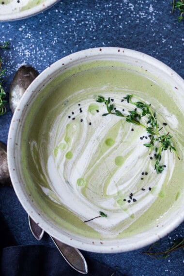A delicious recipe for Artichoke Soup- made with simple ingredients! It is sumptuous and flavorful, perfect for entertaining, or easy enough for weeknights.