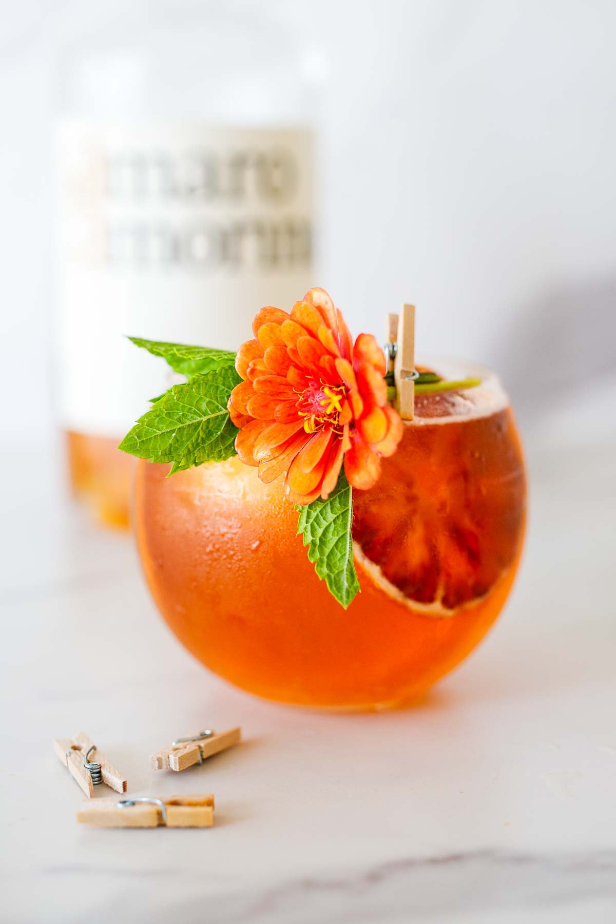 An elevated Aperol Spritz made with Amaro. 