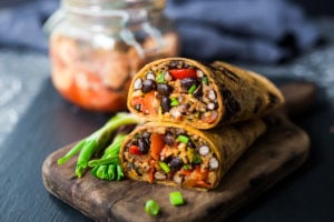 Kimchi Burrito- a vegetarian Korean Burrito