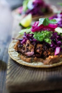 Jackfruit tacos with slaw