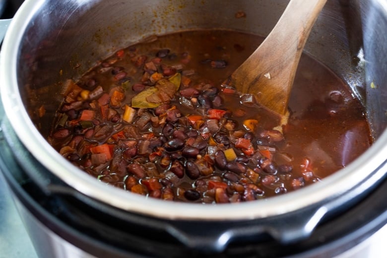 The best black bean soup using dry beans in an instant pot