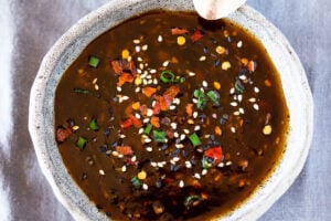 Here's an EASY recipe for Homemade Teriyaki Sauce that can be made in 15 minutes to use as a marinade, stirfry sauce or flavorful dipping sauce. You'll never buy bottled again! Vegan and Gluten-free adaptable!