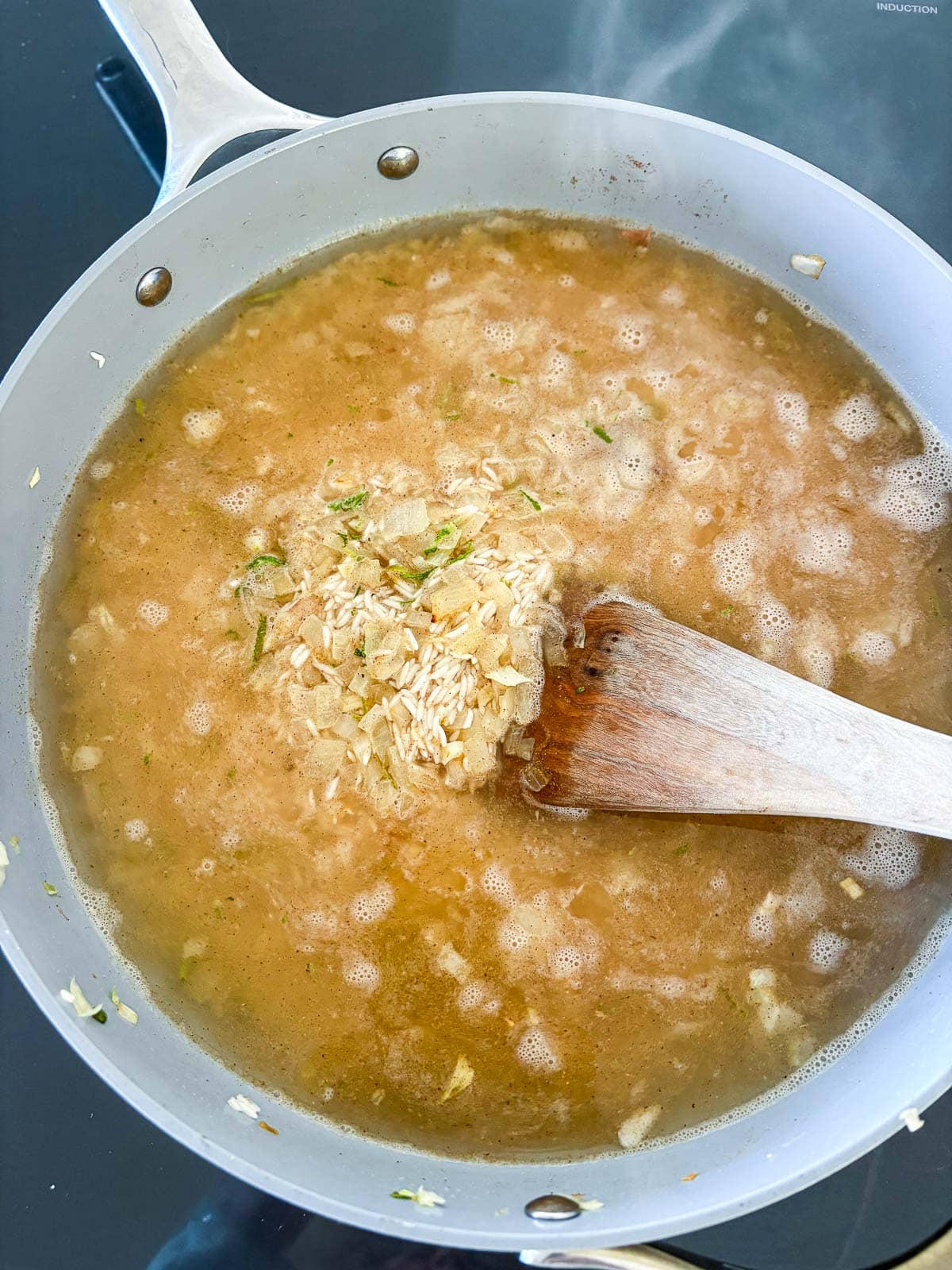 add the correct ratio of water and stir to combine. 