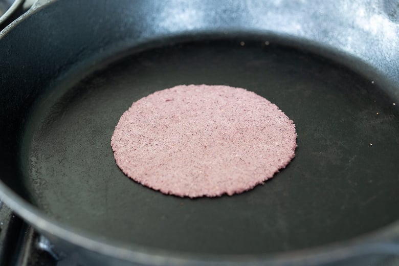 cooking the tortilla.