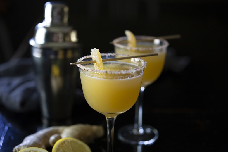 La Cura Cocktail! A mezcal Margarita meets the classic Penicillin cocktail - a fusion of two cocktail classics, with its commingling of sweet, sour, salty and smoky notes, makes for a delicious shoulder season panacea! #penicillin #cocktail #mezcal