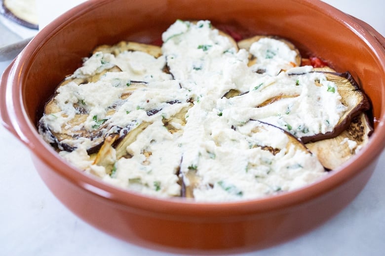 layer the eggplant lasagna.