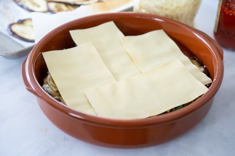 layer the eggplant lasagna.