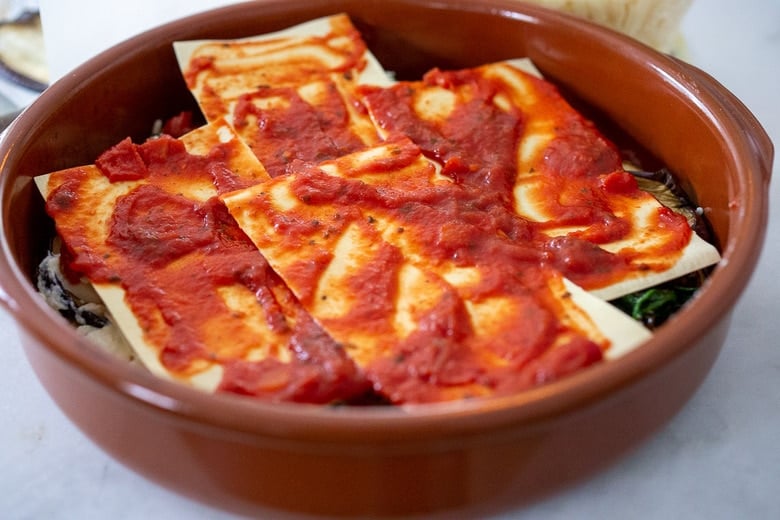 layer the eggplant lasagna.