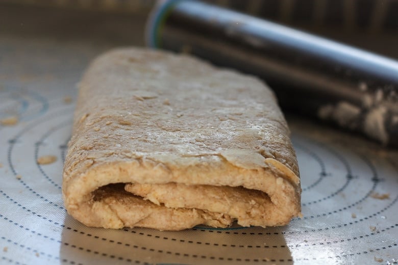 tri fold the galette dough.