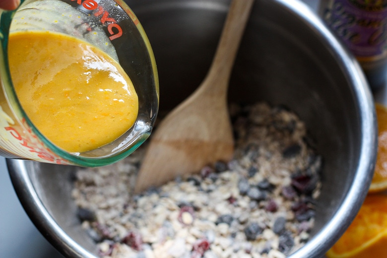 Mix wet ingredients with wet.