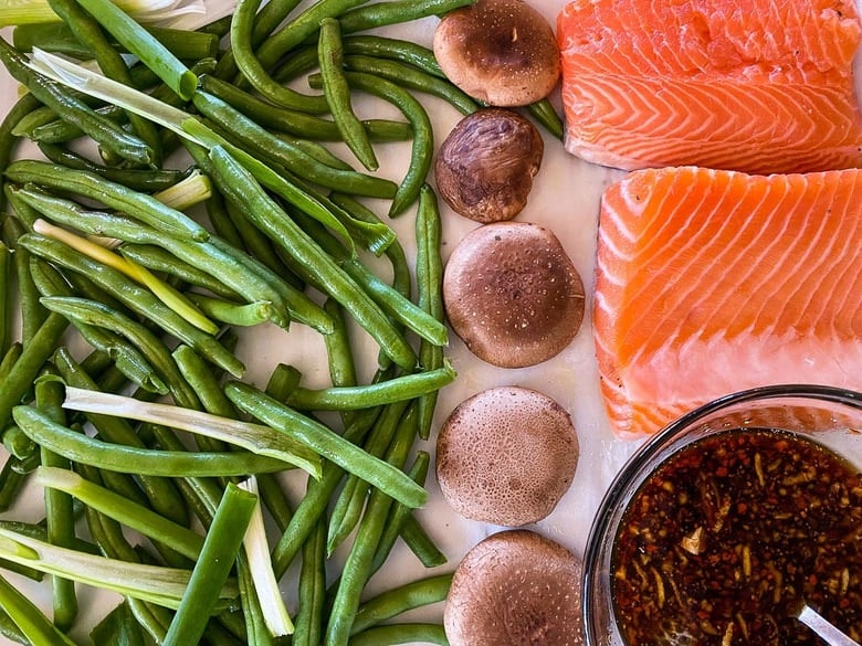 Line a sheet pan with parchement