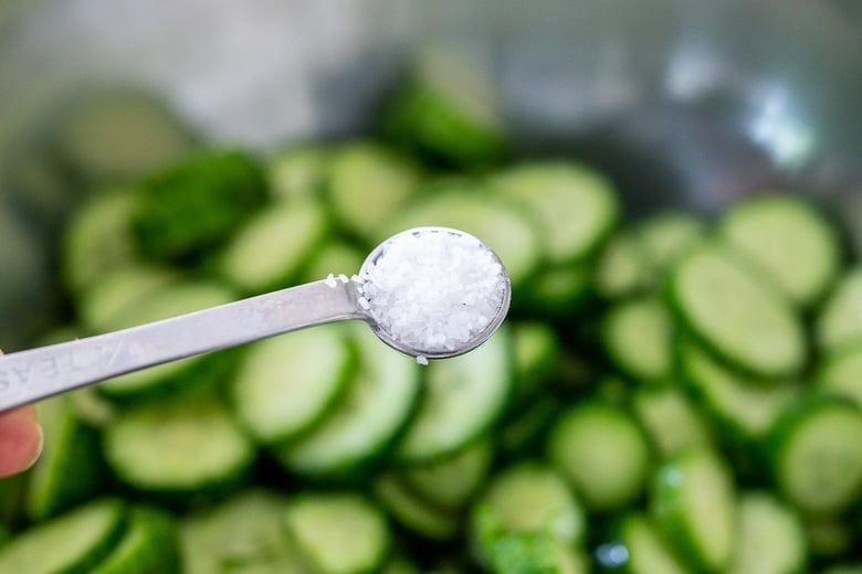salt the cucumber to release their juices, making the salad even more flavorful.
