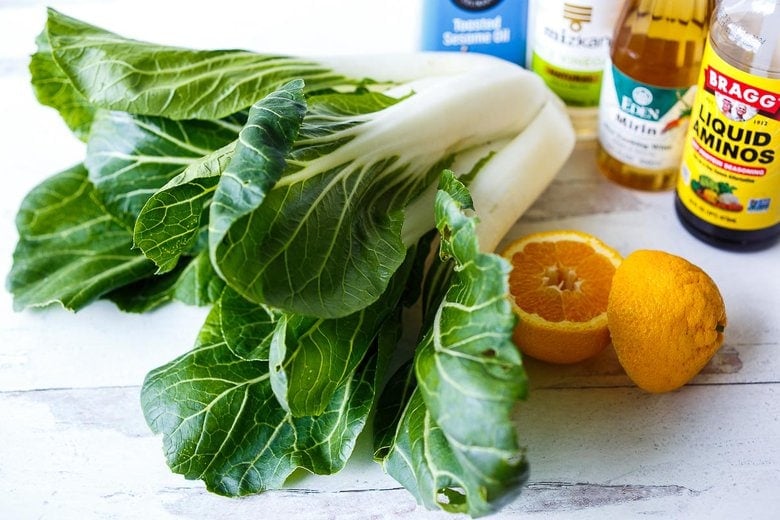 ingredients for grilled bok choy