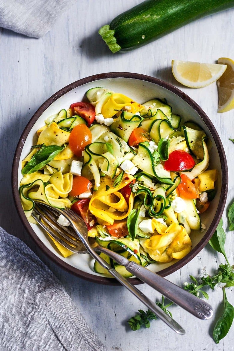 20 BEST Zucchini Recipes | Sautéed Zucchini Ribbons with lemon zest, garlic and chili flakes. A fast & healthy side dish that is healthy and delicious. Vegan-adaptable.