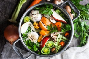 How to make Vegetable Broth! A nutritious and deeply flavorful recipe for Vegetable stock to enhance your soups, risottos, sauces, and more. Adaptable and easy to make!