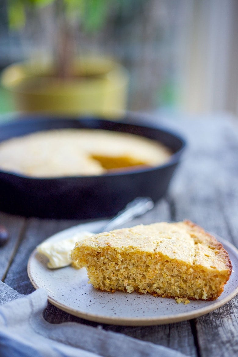 This Cornbread recipe is homey, delicious, and full of wholesome cornmeal flavor with an irresistible crusty edge. Bake it in a skillet or baking dish and it's ready in just 35 minutes! Perfect for serving with soups, chili's, stews. Vegan-Adaptable (see recipe notes!).