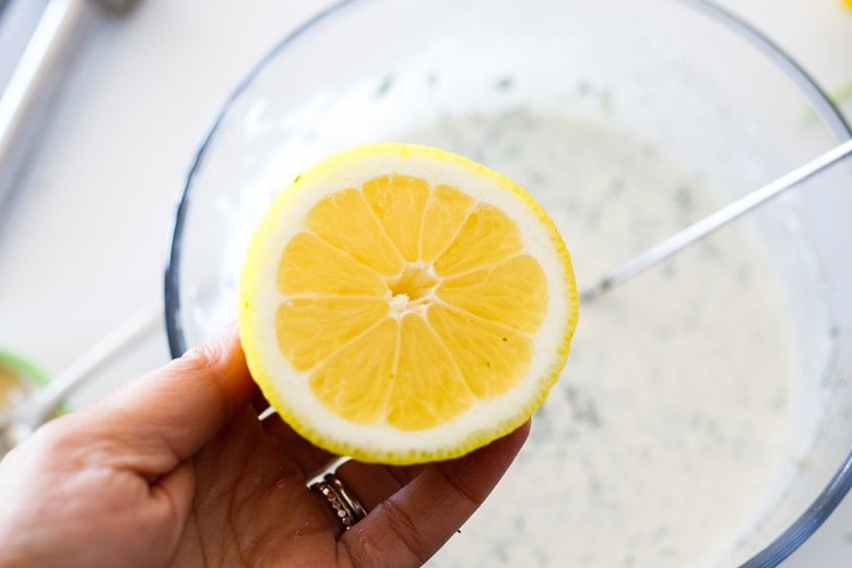 add the fresh squeezed lemon.