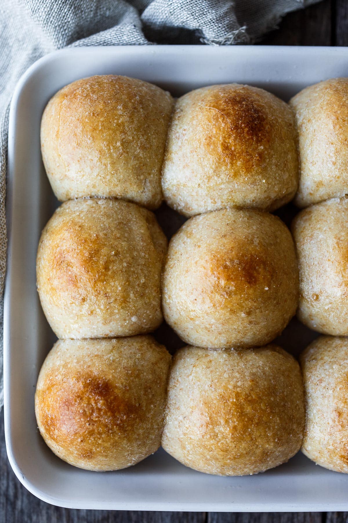 Perfectly tender and ultra flavorful sourdough dinner rolls are made completely with active starter, no yeast. Make in one day or refrigerate overnight. They freeze well and are vegan adaptable!