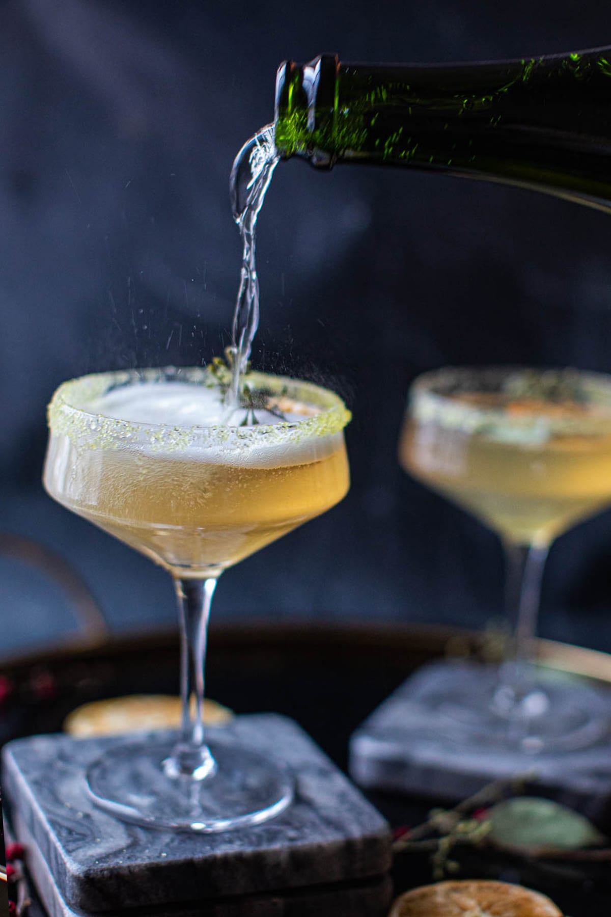 The Orange Blossom is a delightful, elegant cocktail made with gin, orange blossom simple syrup, citrus juice, and bitters, floated with sparkling wine. It's festive and cheery and the perfect drink to celebrate the New Year!