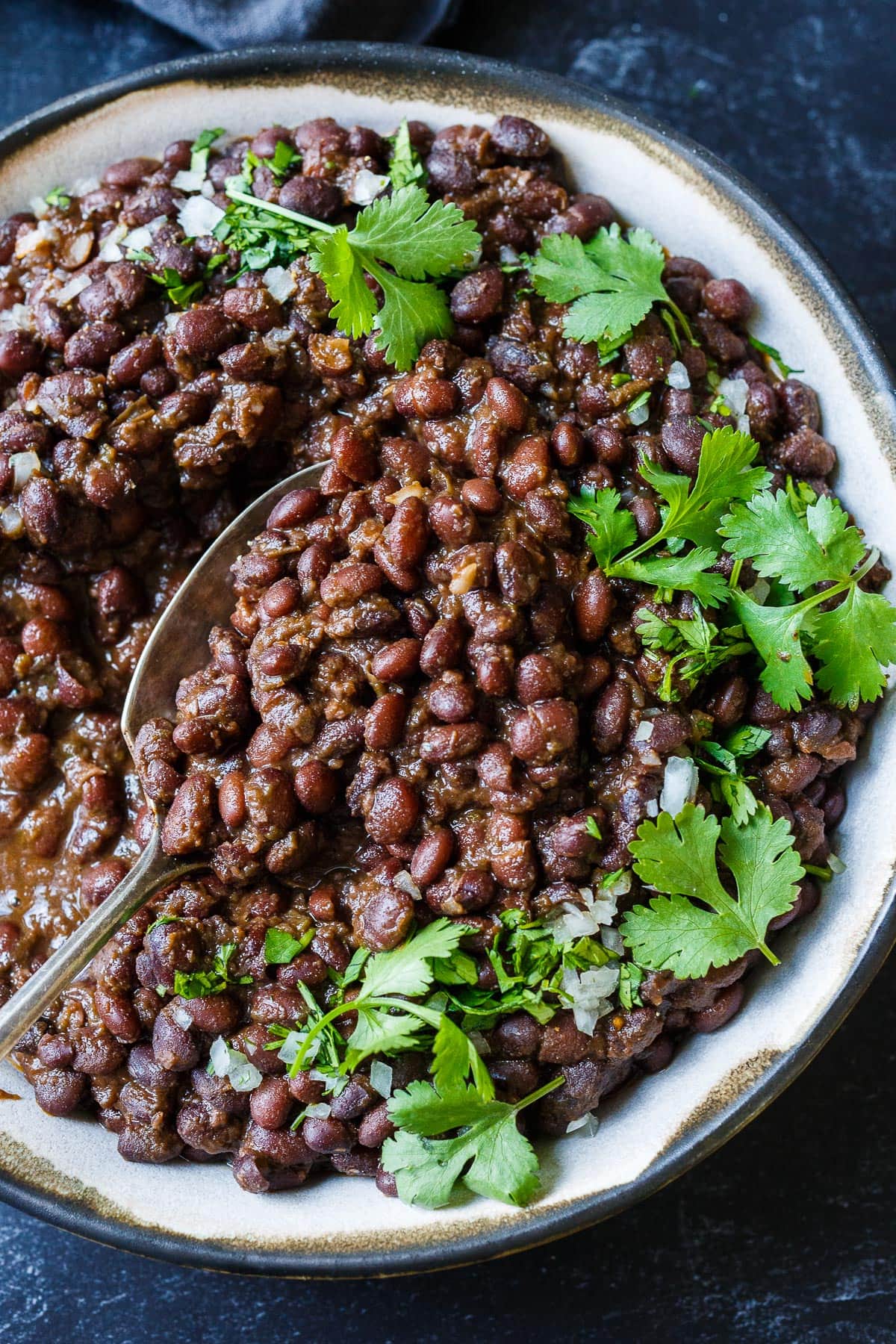 Cuban Black Beans in a Bowl.