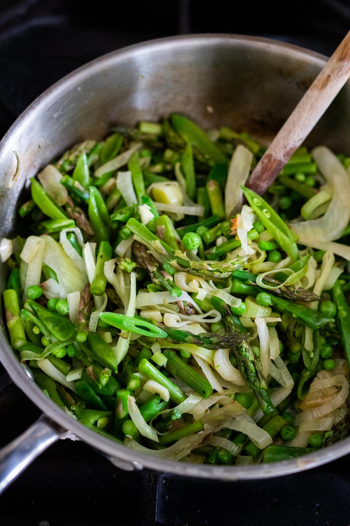 Sautéing veggies. 