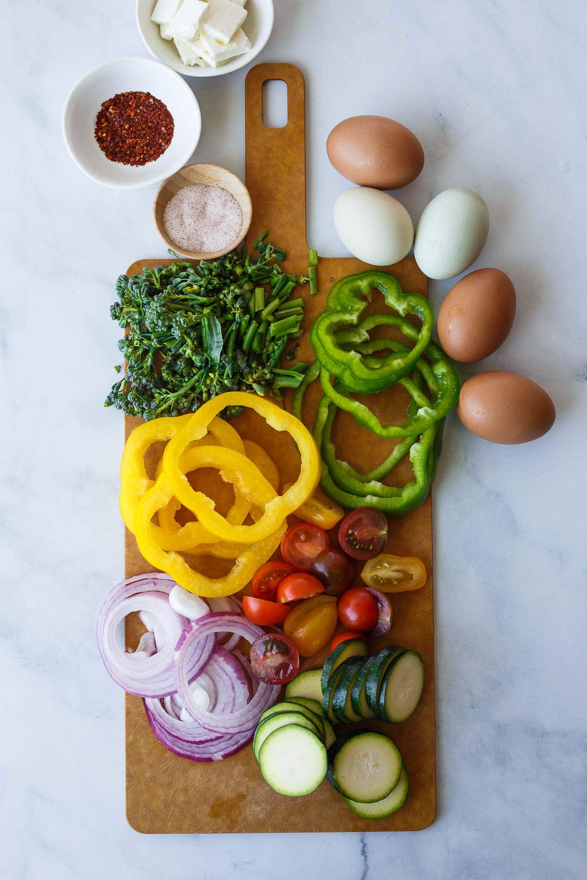 veggies for baked eggs.
