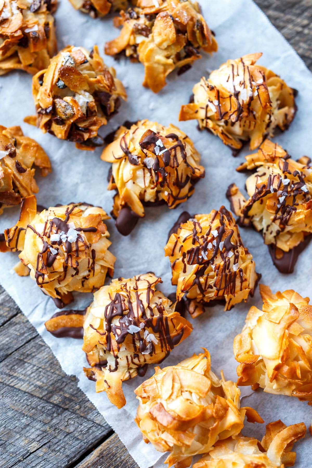 Tender, delicious Coconut Macaroons made with wide coconut chips are the perfect combo of crunchy and chewy. Gluten-free.