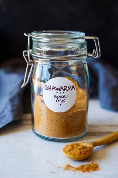 Aromatic Shawarma Spice is easy to make at home! Use this Middle Eastern seasoning on roasted chickpeas, vegetables, chicken, fish, lamb, and meats.